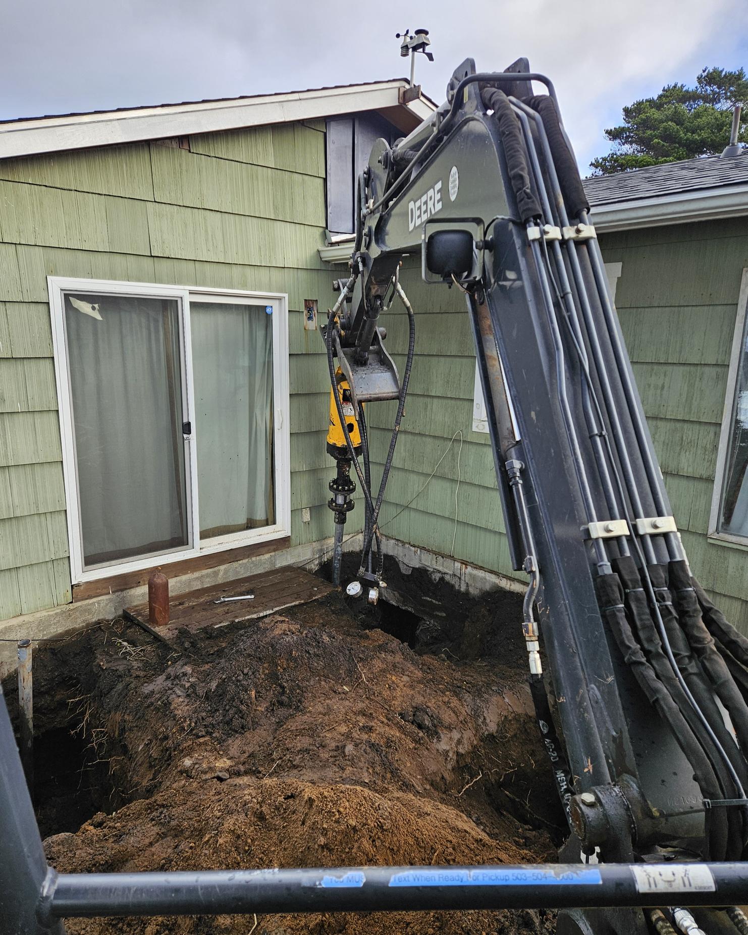 Digging small hole in ground